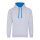 Just Hoods Uniszex kapucnis pulóver  kontrasztos színű kapucni béléssel AWJH003, Heather Grey/Sapphire Blue-S