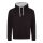 Just Hoods Uniszex kapucnis pulóver  kontrasztos színű kapucni béléssel AWJH003, Jet Black/Heather Grey-4XL