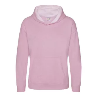   Just Hoods Gyerek kapucnis pulóver  kontrasztos színű kapucni béléssel AWJH003J, Baby Pink/Arctic White-5/6