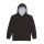 Just Hoods Gyerek kapucnis pulóver kontrasztos színű kapucni béléssel AWJH003J, Jet Black/Heather Grey-9/11