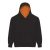 Just Hoods Gyerek kapucnis pulóver  kontrasztos színű kapucni béléssel AWJH003J, Jet Black/Orange Crush-5/6