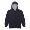 Just Hoods Gyerek kapucnis pulóver  kontrasztos színű kapucni béléssel AWJH003J, New French Navy/Heather Grey-3/4