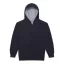 Just Hoods Gyerek kapucnis pulóver  kontrasztos színű kapucni béléssel AWJH003J, New French Navy/Heather Grey-5/6