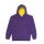 Just Hoods Gyerek kapucnis pulóver kontrasztos színű kapucni béléssel AWJH003J, Purple/Sun Yellow-9/11