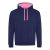 Just Hoods Uniszex kapucnis pulóver  kontrasztos színű kapucni béléssel AWJH003, Oxford Navy/Candyfloss Pink-2XL