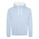 Just Hoods Uniszex kapucnis pulóver  kontrasztos színű kapucni béléssel AWJH003, Sky Blue/Arctic White-2XL