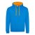 Just Hoods Uniszex kapucnis pulóver  kontrasztos színű kapucni béléssel AWJH003, Sapphire Blue/Orange Crush-L