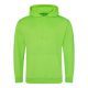Just Hoods  élénk színű unisex kapucnis pulóver AWJH004, Electric Green-XL