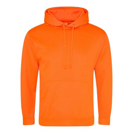 Just Hoods  élénk színű unisex kapucnis pulóver AWJH004, Electric Orange-2XL