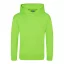 Just Hoods Gyerek  élénk színű kapucnis  pulóver AWJH004J, Electric Green-3/4
