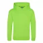 Just Hoods Gyerek  élénk színű kapucnis  pulóver AWJH004J, Electric Green-7/8