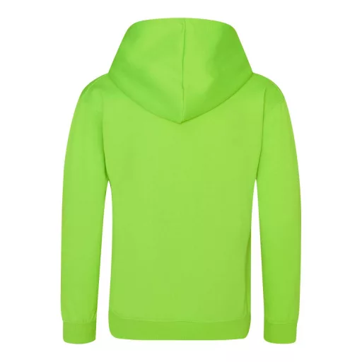 Just Hoods Gyerek  élénk színű kapucnis  pulóver AWJH004J, Electric Green-7/8