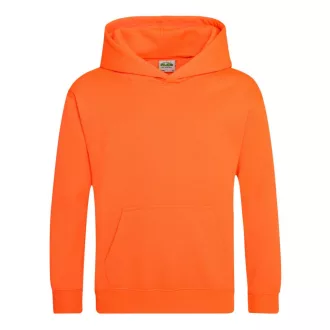   Just Hoods Gyerek  élénk színű kapucnis  pulóver AWJH004J, Electric Orange-5/6