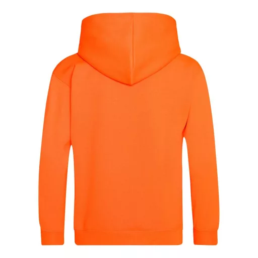 Just Hoods Gyerek  élénk színű kapucnis  pulóver AWJH004J, Electric Orange-7/8