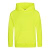 Just Hoods Gyerek  élénk színű kapucnis  pulóver AWJH004J, Electric Yellow-12/13