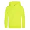 Just Hoods Gyerek  élénk színű kapucnis  pulóver AWJH004J, Electric Yellow-7/8