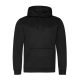 Just Hoods Uniszex poliészter sport kapucnis pulóver AWJH006, Jet Black-L