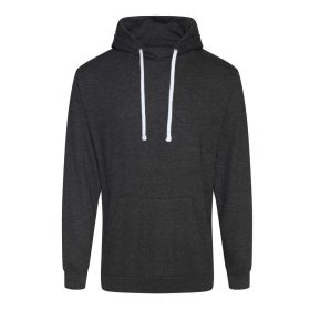   Just Hoods Uniszex vékony könnyű kapucnis pulóver AWJH008, Black Heather-M
