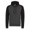Just Hoods Uniszex raglános kétszínű kapucnis pulóver AWJH009, Charcoal Grey/Jet Black-S