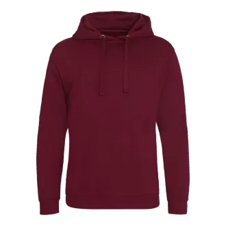   Just Hoods Uniszex laza szabású kapucnis pulóver, zseb nélkül AWJH011, Burgundy-XS