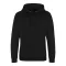 Just Hoods Uniszex laza szabású kapucnis pulóver, zseb nélkül AWJH011, Jet Black-XL