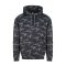 Just Hoods Uniszex terpmintás kapucnis pulóver AWJH014, Black Camo-2XL