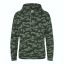 Just Hoods Uniszex terpmintás kapucnis pulóver AWJH014, Green Camo-S