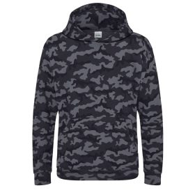   Just Hoods Gyerek terpmintás kapucnis pulóver AWJH014J, Black Camo-XS
