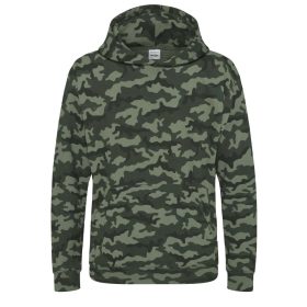   Just Hoods Gyerek terpmintás kapucnis pulóver AWJH014J, Green Camo-XS