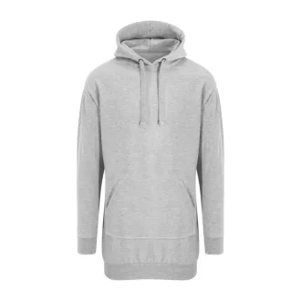   Just Hoods Női hosszított szabású kapucnis pulúver AWJH015, Heather Grey-XS