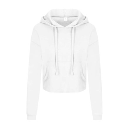 Just Hoods rövid derkú Női kapucnis pulóver AWJH016, Arctic White-L