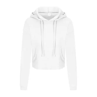   Just Hoods rövid derkú Női kapucnis pulóver AWJH016, Arctic White-XXS