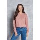 Just Hoods rövid derkú Női kapucnis pulóver AWJH016, Dusty Pink-XL