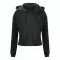 Just Hoods rövid derkú Női kapucnis pulóver AWJH016, Jet Black-S