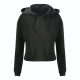 Just Hoods rövid derkú Női kapucnis pulóver AWJH016, Jet Black-S