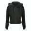 Just Hoods rövid derkú Női kapucnis pulóver AWJH016, Jet Black-XL