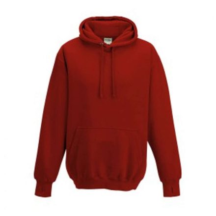 Just Hoods Uniszex vastag kapucnis pulóver AWJH020, Fire Red-2XL