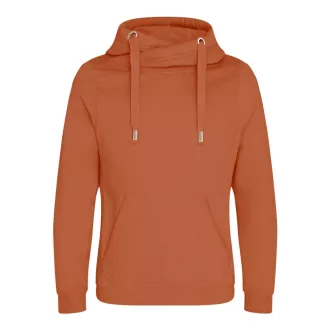   Just Hoods Uniszex keresztbe vart nyakú, vastag kapucnis pulóver AWJH021, Ginger Biscuit-XS