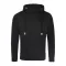Just Hoods Uniszex keresztbe vart nyakú, vastag kapucnis pulóver AWJH021, Jet Black-XS