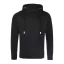 Just Hoods Uniszex keresztbe vart nyakú, vastag kapucnis pulóver AWJH021, Jet Black-XS