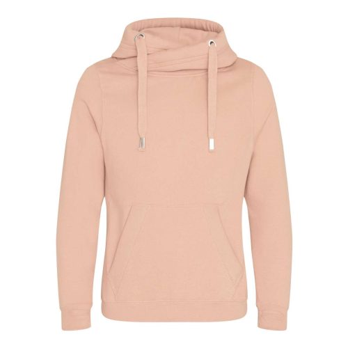 Just Hoods Uniszex keresztbe vart nyakú, vastag kapucnis pulóver AWJH021, Nude-XS