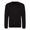 Just Hoods Uniszex hagyományos szabású kereknyakú pulóver AWJH030, Black Smoke-S