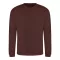 Just Hoods Uniszex hagyományos szabású kereknyakú pulóver AWJH030, Chocolate Fudge Brownie-M