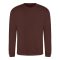 Just Hoods Uniszex hagyományos szabású kereknyakú pulóver AWJH030, Chocolate Fudge Brownie-XS