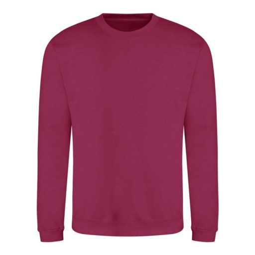 Just Hoods Uniszex hagyományos szabású kereknyakú pulóver AWJH030, Cranberry-2XL