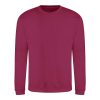 Just Hoods Uniszex hagyományos szabású kereknyakú pulóver AWJH030, Cranberry-XL