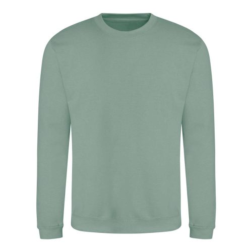 Just Hoods Uniszex hagyományos szabású kereknyakú pulóver AWJH030, Dusty Green-XL