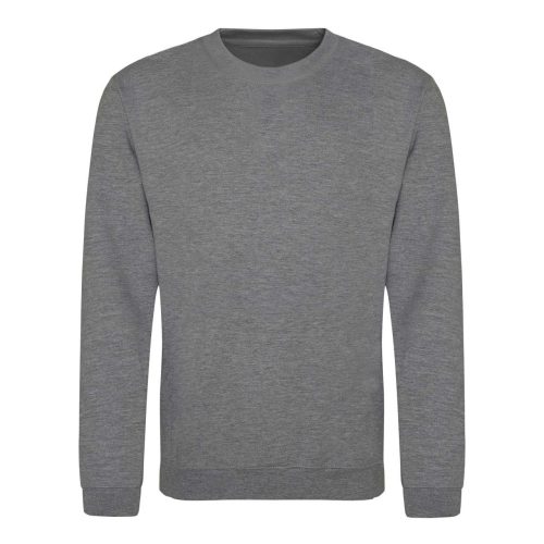 Just Hoods Uniszex hagyományos szabású kereknyakú pulóver AWJH030, Graphite Heather-M