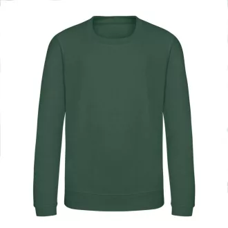   Just Hoods Környakas gyerek pulóver bolyhozott belsővel AWJH030J, Bottle Green-5/6