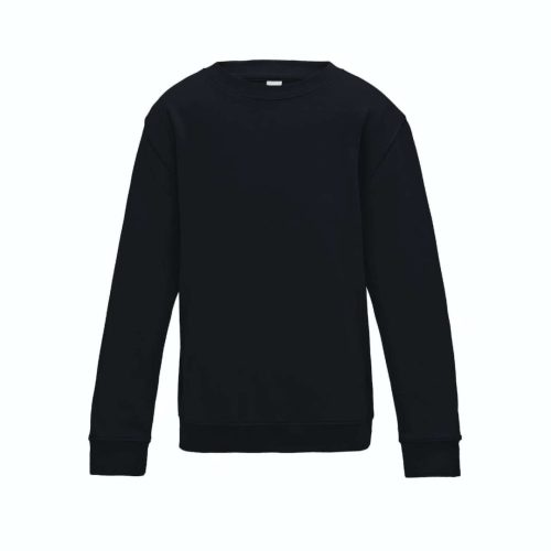 Just Hoods Környakas gyerek pulóver bolyhozott belsővel AWJH030J, Deep Black-1/2